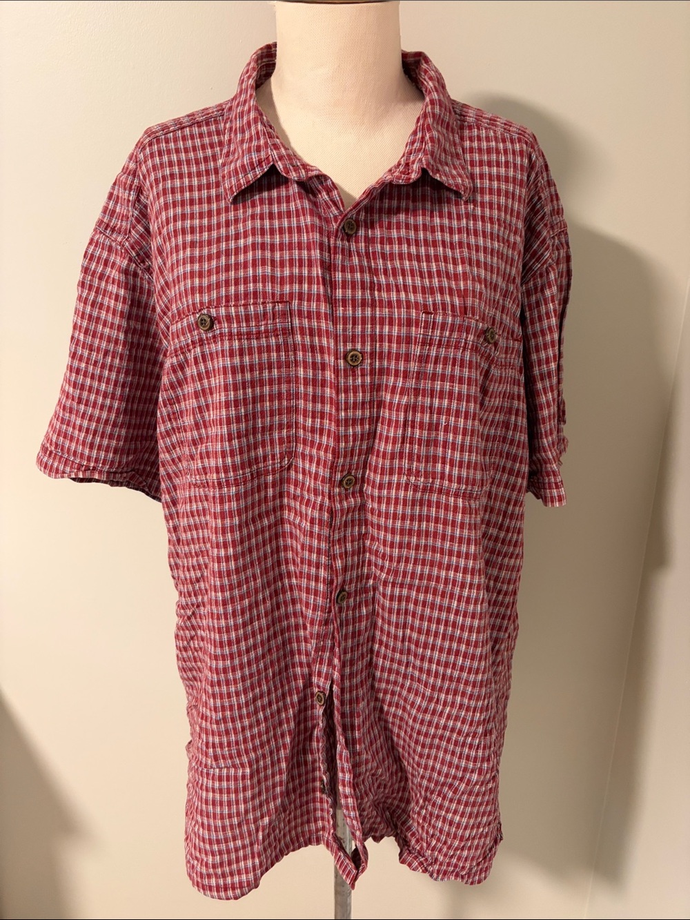 Men's Patagonia Red Checked Short-Sleeve Shirt
